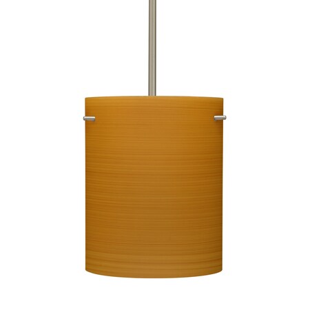 Besa Lighting Tamburo 8 Stem Pendant, Oak, Satin Nickel Finish, 1x11W LED 1TT-4006OK-LED-SN